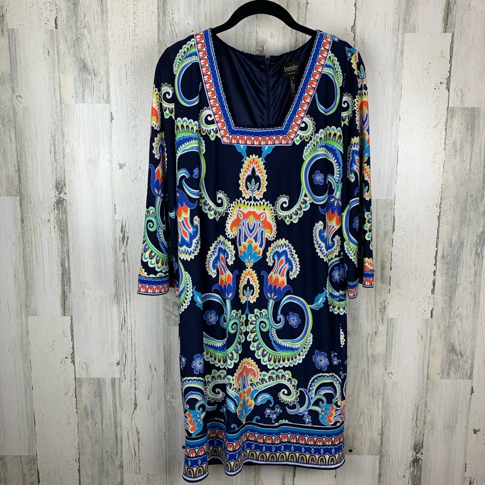 Laundry beautiful blue long sleeve dress. Size 8